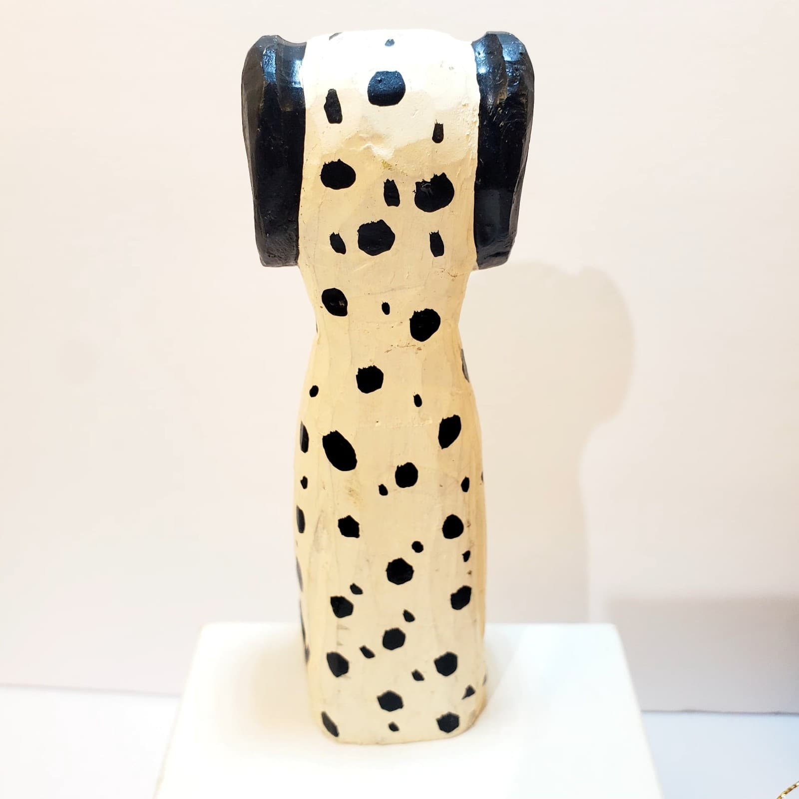Vtg Hand Carved 8" Wood Shelf Sitter Dalmatian Dog Folk Art Cottagecore Decor - Thumbnail 4