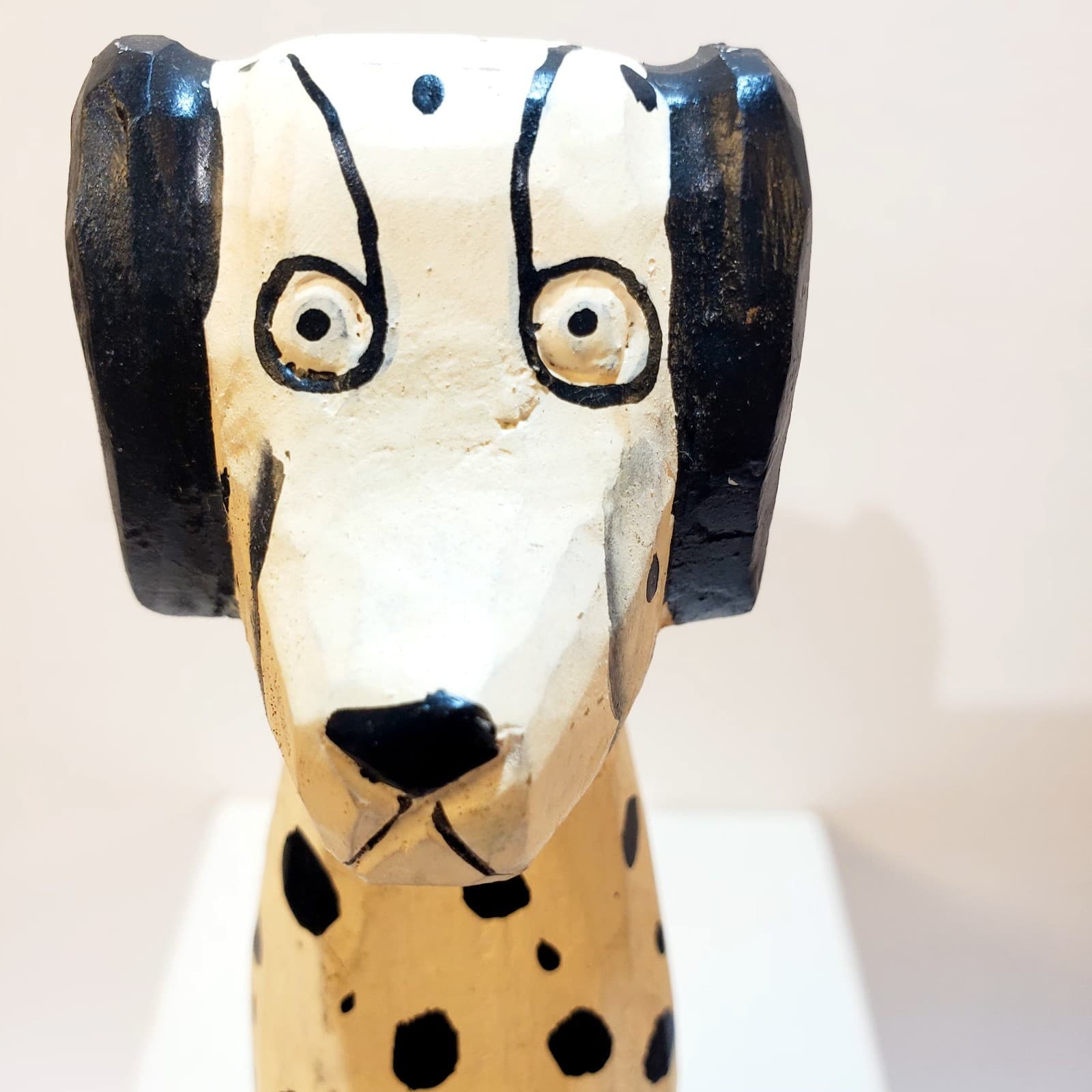 Vtg Hand Carved 8" Wood Shelf Sitter Dalmatian Dog Folk Art Cottagecore Decor - Thumbnail 3
