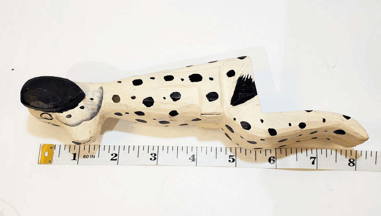Vtg Hand Carved 8" Wood Shelf Sitter Dalmatian Dog Folk Art Cottagecore Decor - Thumbnail 7