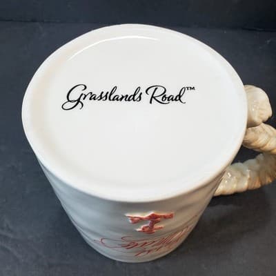 Vintage First Mate Mug Nautical 3D Rope Handle Ceramic Partner Grasslands Road - Thumbnail 7