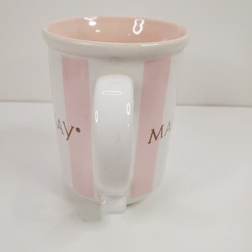 Vintage Mary Kay Pink And White Striped Collectible Coffee Tea Mug Cup - Thumbnail 4