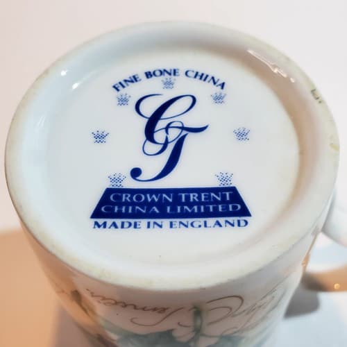 Vintage Crown Trent Fine Bone China Floral Coffee Tea Mug Cup Made in England - Thumbnail 6