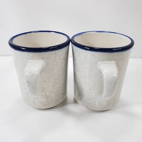 Vintage Syracuse China Stoneware Cobalt Rim Coffee Mug Speckle Blue #10H - Thumbnail 4