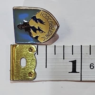 Vintage Jungfraujoch Top of Europe Enamel Lapel Pin Ski Skiing Swiss Mountain - Thumbnail 3