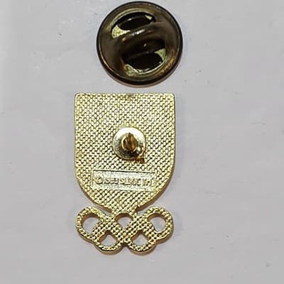 Vintage Seoul 1988 Olympic Gold Tone & Enamel Souvenir Lapel Hat Cap Tack Pin - Thumbnail 4