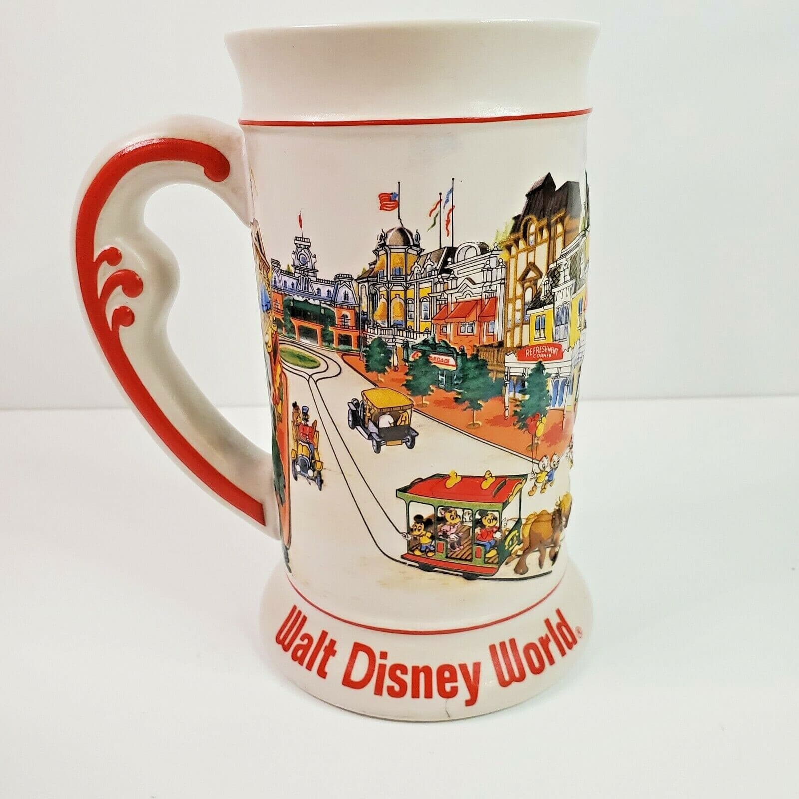 Vintage Walt Disney World Stein Beer Collectible Mug 3D Made In Brazil Ceramarte