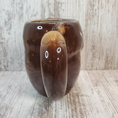 Gibson Fox Jumbo 18oz. Stoneware Pottery Coffee Mug Tail Handle Brown Tan - Thumbnail 3
