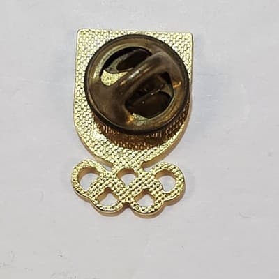 Vintage Seoul 1988 Olympic Gold Tone & Enamel Souvenir Lapel Hat Cap Tack Pin - Thumbnail 3