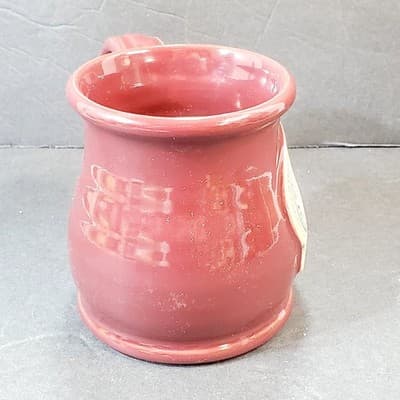 Hard Work U College of the Ozarks Deneen Pottery Mug Hand Thrown Glazed Burgundy - Thumbnail 3