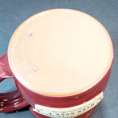 Hard Work U College of the Ozarks Deneen Pottery Mug Hand Thrown Glazed Burgundy - Thumbnail 7