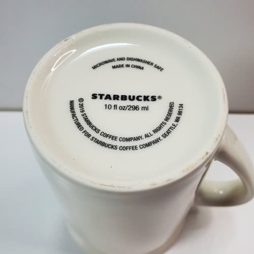 Starbucks Christmas 8 oz Coffee Tea Mug Wreath Mistletoe Holly Pink Doves Birds - Thumbnail 6