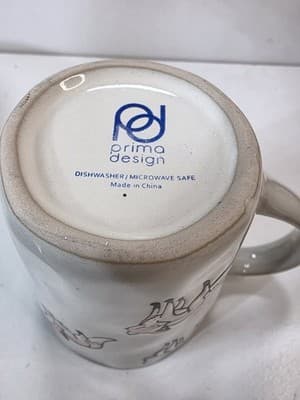 Prima Design Embossed Orange FOX Blue Trim Ceramic Coffee Tea MUG Cup - Thumbnail 7