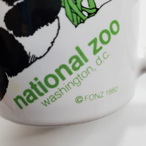Vintage 1982 Washington, DC FONZ National Zoo Pandas Coffee Cup Tea Mug 3.25" - Thumbnail 4