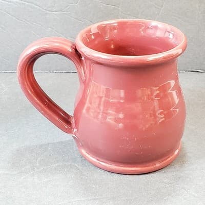 Hard Work U College of the Ozarks Deneen Pottery Mug Hand Thrown Glazed Burgundy - Thumbnail 4
