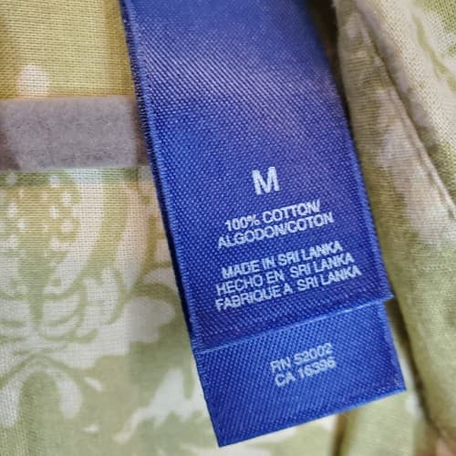 JH Collection Women's Semi-Sheer Floral Spring Green Ombre Button Down Blouse M - Thumbnail 6