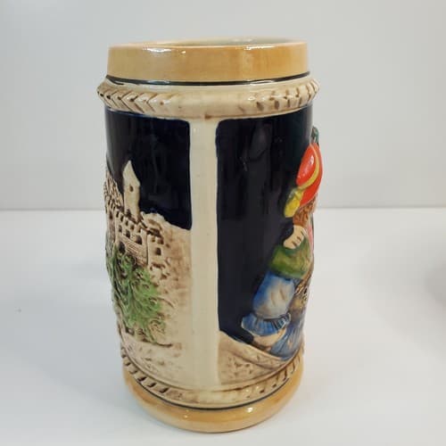 Vintage KMP Beer Stein Mug, Arnart Creations Woman, Man & Castle Makers Mark - Thumbnail 2