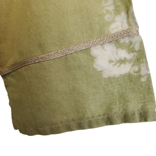 JH Collection Women's Semi-Sheer Floral Spring Green Ombre Button Down Blouse M - Thumbnail 3