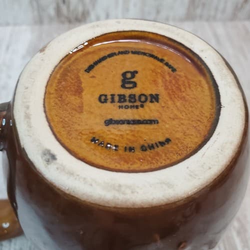 Gibson Fox Jumbo 18oz. Stoneware Pottery Coffee Mug Tail Handle Brown Tan - Thumbnail 6