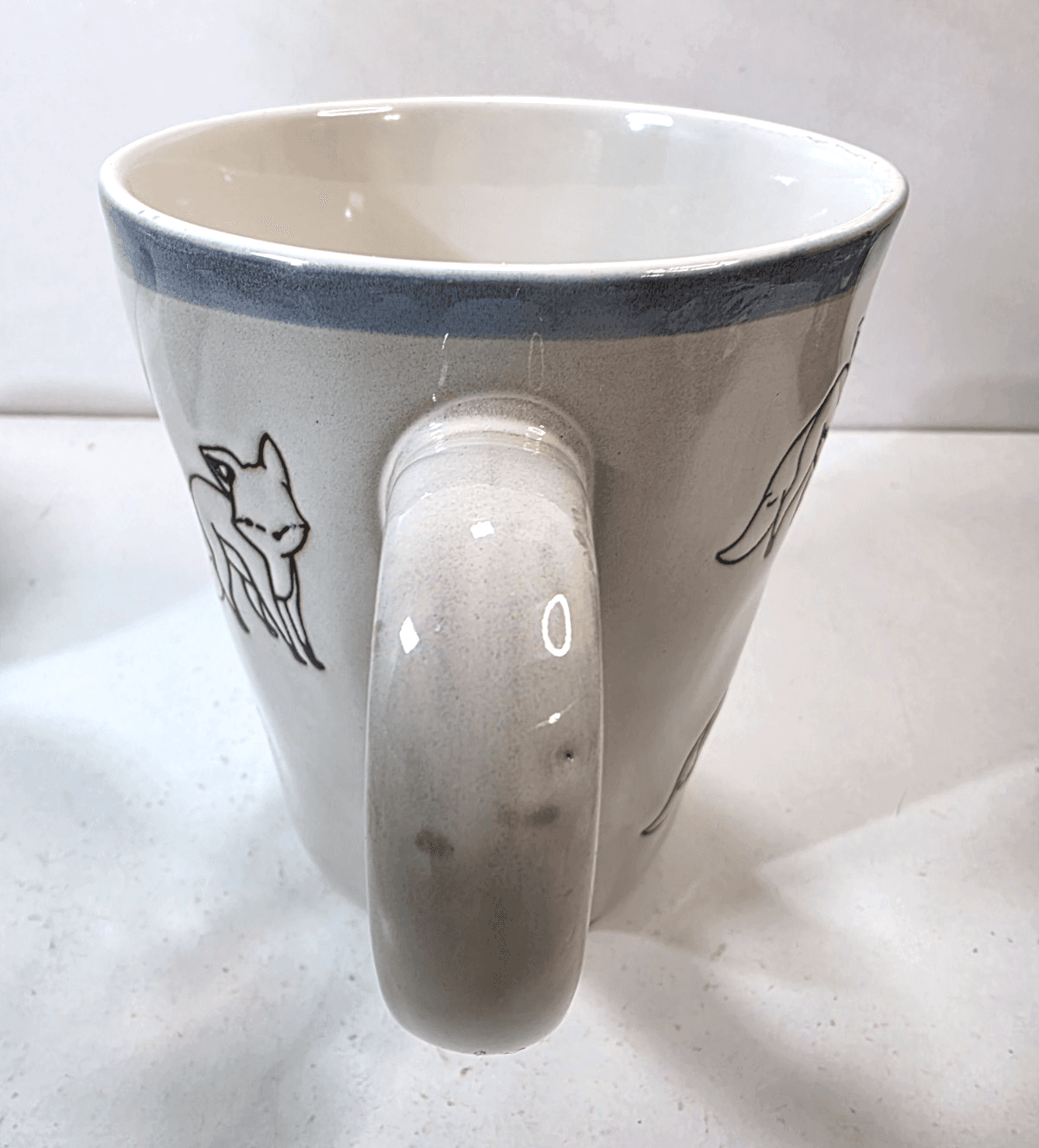 Prima Design Embossed Orange FOX Blue Trim Ceramic Coffee Tea MUG Cup - Thumbnail 5