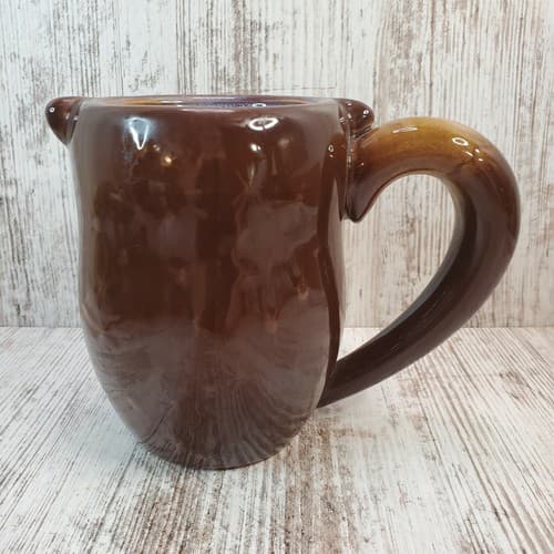 Gibson Fox Jumbo 18oz. Stoneware Pottery Coffee Mug Tail Handle Brown Tan - Thumbnail 4