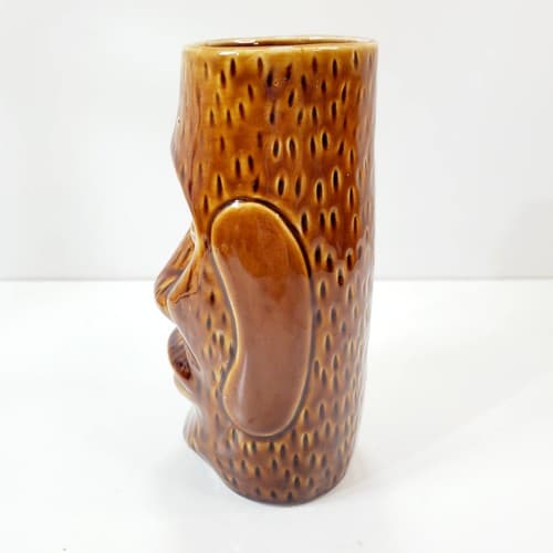 Vintage Shonfeld's Tiki Mug Tumbler Cup Glazed Ceramic Brown Hawaiian Polynesian - Thumbnail 2
