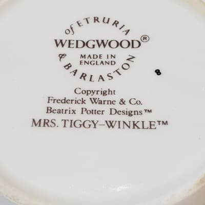 Vintage Wedgwood England Porcelain Beatrix Potter Story MRS TIGGY WINKLE Cup Mug - Thumbnail 8