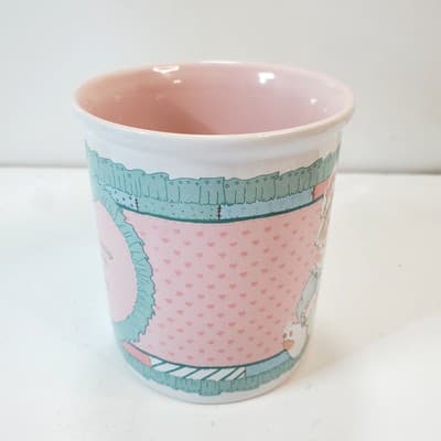 Vtg 1993 Enesco Knitting Sewing Kitty Cat Friendship Mends Heart Coffee Mug Cup - Thumbnail 3