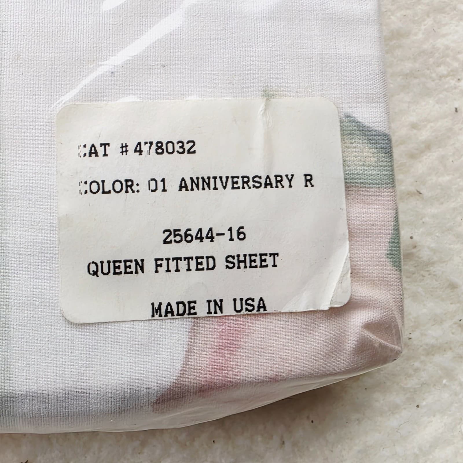 Vtg Jessica McClintock Anniversary Rose Egyptian Cotton Queen Fitted Sheet NOS - Thumbnail 2