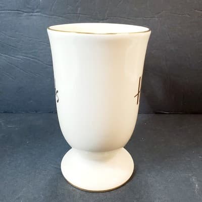 Vtg Harrods London Pedestal Shop Coffee Tea Mug Cup Cream and Gold Collectible - Thumbnail 3