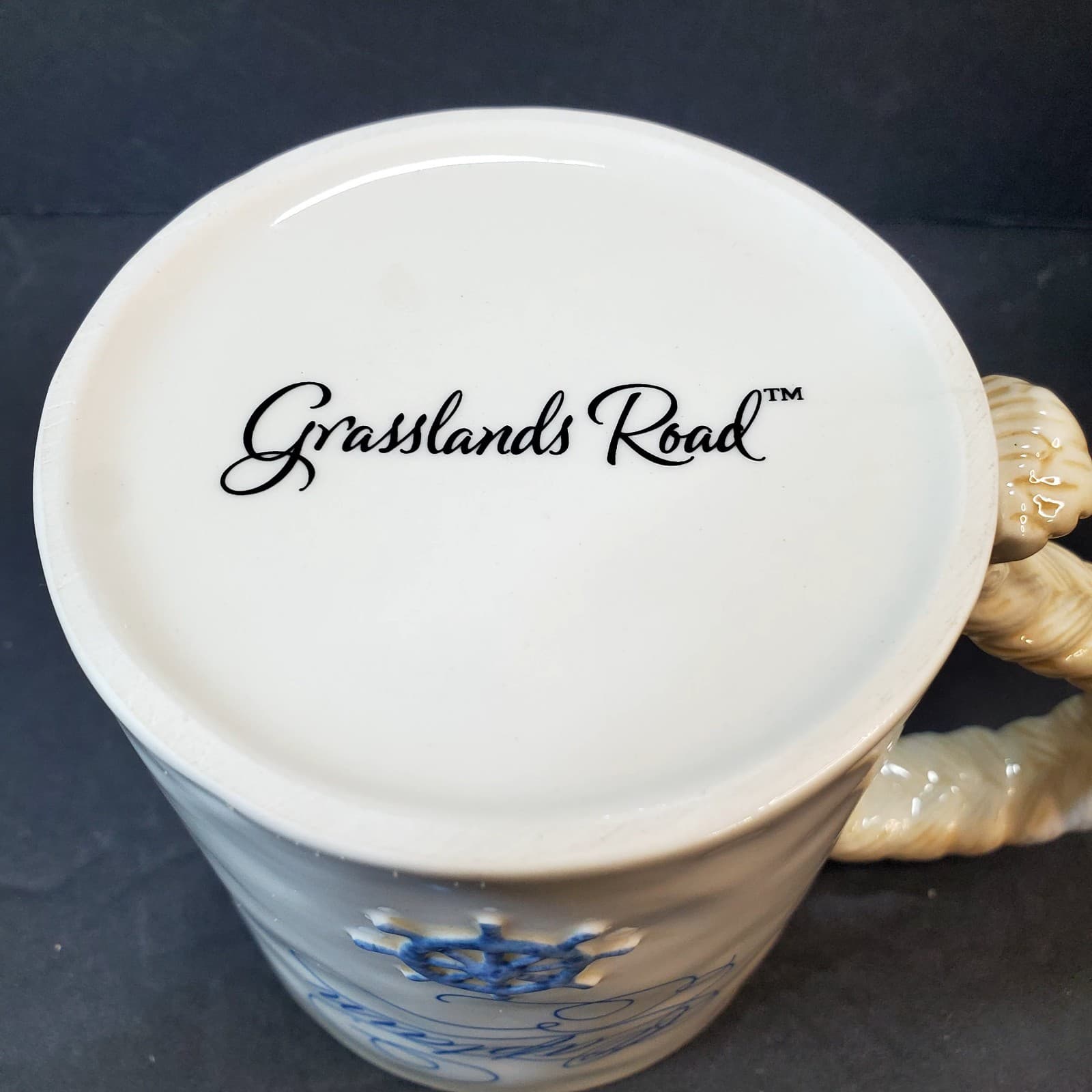 Vintage Captain Mug Nautical 3D Rope Handle Ceramic Partner Grasslands Road - Thumbnail 6