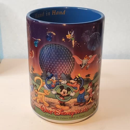 Vtg Walt Disney World 2000 Celebrate The Future Hand in Hand Coffee Mug Cup - Thumbnail 3