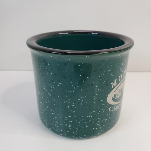 M Ware Montebello Camping and Fishing Green Speckled Camp Style Coffee Mugs Cup - Thumbnail 3