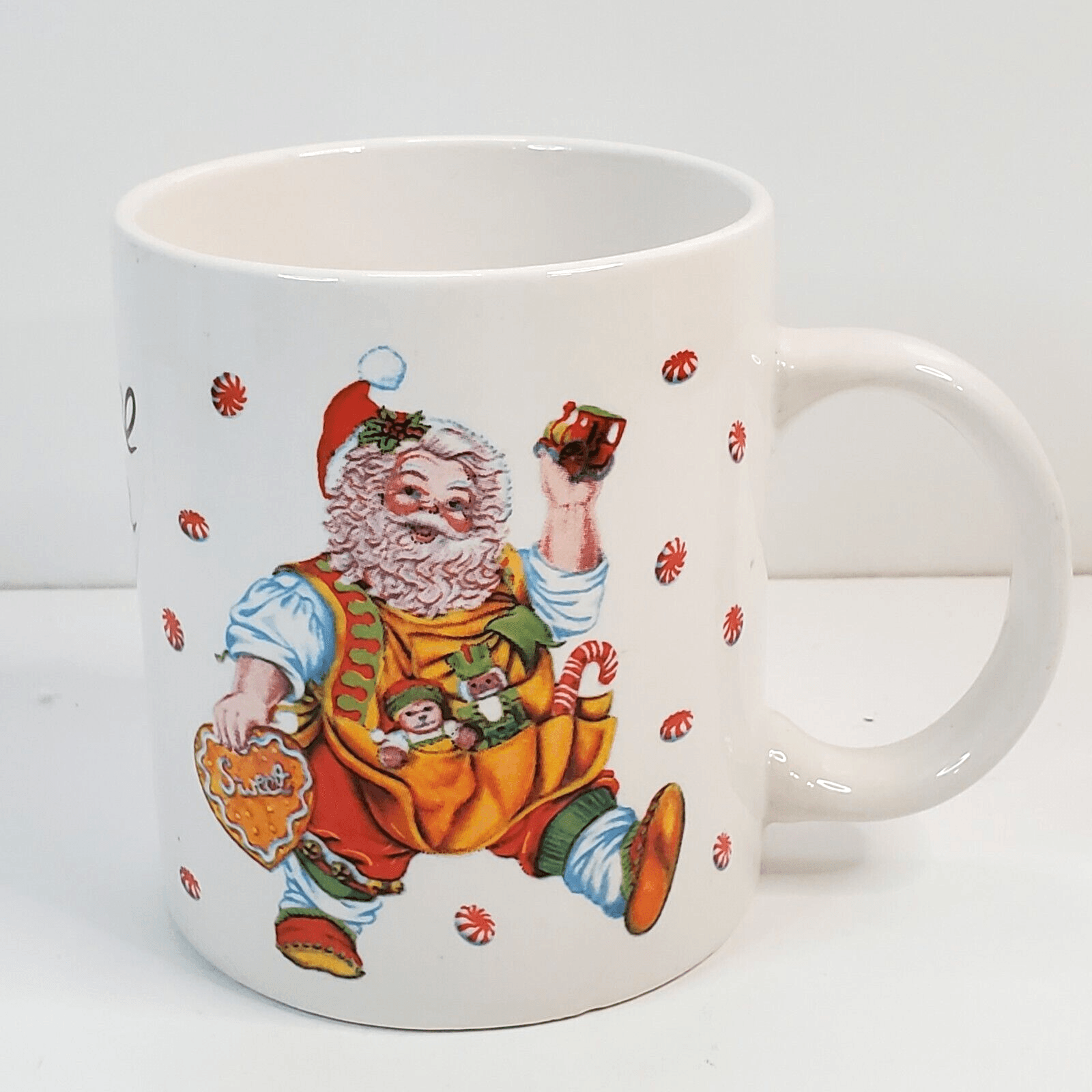 Vtg Sakura Cheryl Ann Johnson Santas Magical Cookies Christmas Coffee Mug Cup