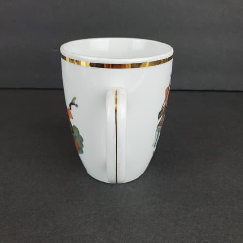 Vintage Wloclawek Porcelain Mug Traditional Folk Art Dancer Made in Poland - Thumbnail 5