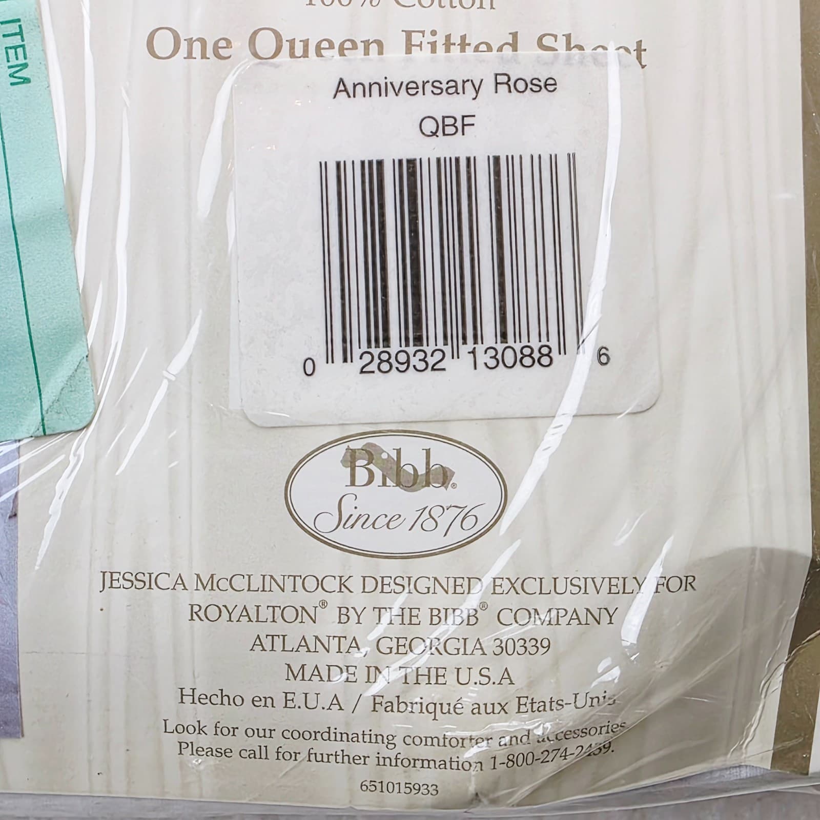Vtg Jessica McClintock Anniversary Rose Egyptian Cotton Queen Fitted Sheet NOS - Thumbnail 8