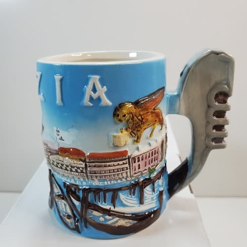 Venezia Ceramic Small Coffee Tea Cup Mug Venice Italy Gondola Embossed Souvenir - Thumbnail 3