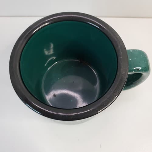 M Ware Montebello Camping and Fishing Green Speckled Camp Style Coffee Mugs Cup - Thumbnail 2