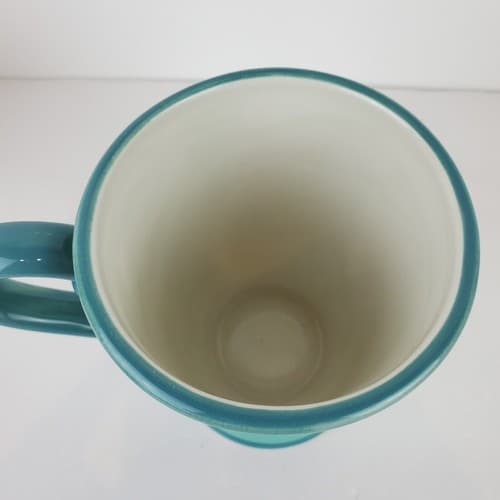 The Studio Shop Susan Winget Pedestal Floral Geometric Coffee Tea Mug Cup Teal - Thumbnail 5