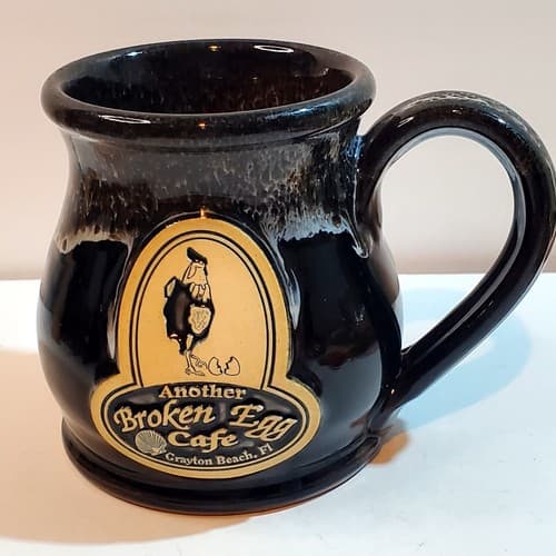 Deneen Pottery 2009 Another Broken Egg Cafe Grayton Beach FL Coffee Cup Mug