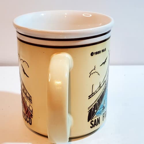 Vintage 1988 R&S San Francisco Souvenir Ceramic Coffee Mug Golden Gate Bridge - Thumbnail 5