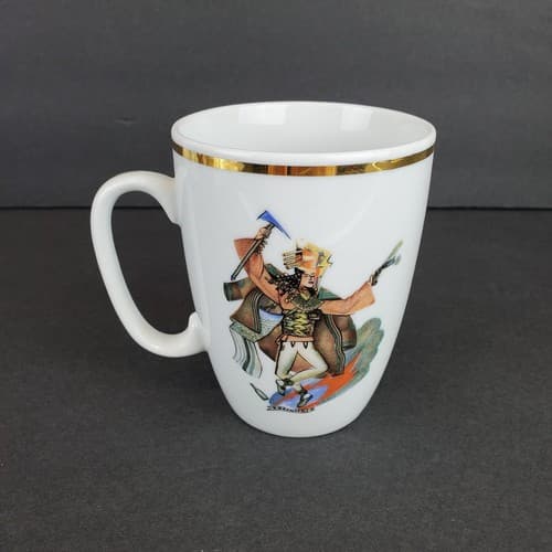 Vintage Wloclawek Porcelain Mug Traditional Folk Art Dancer Made in Poland - Thumbnail 4