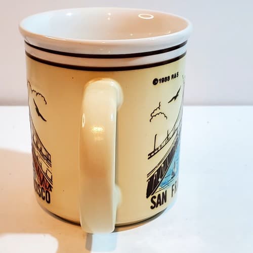 Vintage 1988 R&S San Francisco Souvenir Ceramic Coffee Mug Golden Gate Bridge - Thumbnail 6