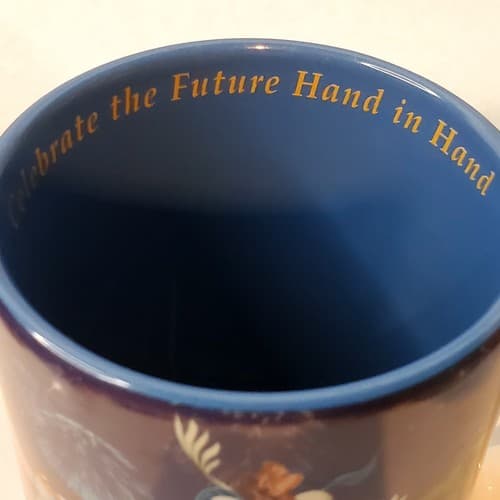 Vtg Walt Disney World 2000 Celebrate The Future Hand in Hand Coffee Mug Cup - Thumbnail 2