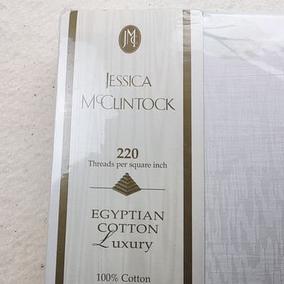 Vtg Jessica McClintock Anniversary Rose Egyptian Cotton Full Flat Sheet NOS - Thumbnail 4