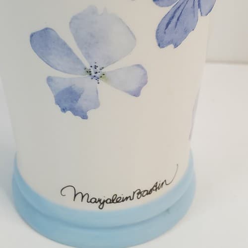 Marjolein Bastin Nature’s Sketchbook Tall Coffee Mug Cup Blue Floral Butterfly - Thumbnail 4