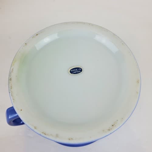 Vtg Blue & White Currier & Ives A Home In the Wilderness Shaving Mug Coffee Cup - Thumbnail 6