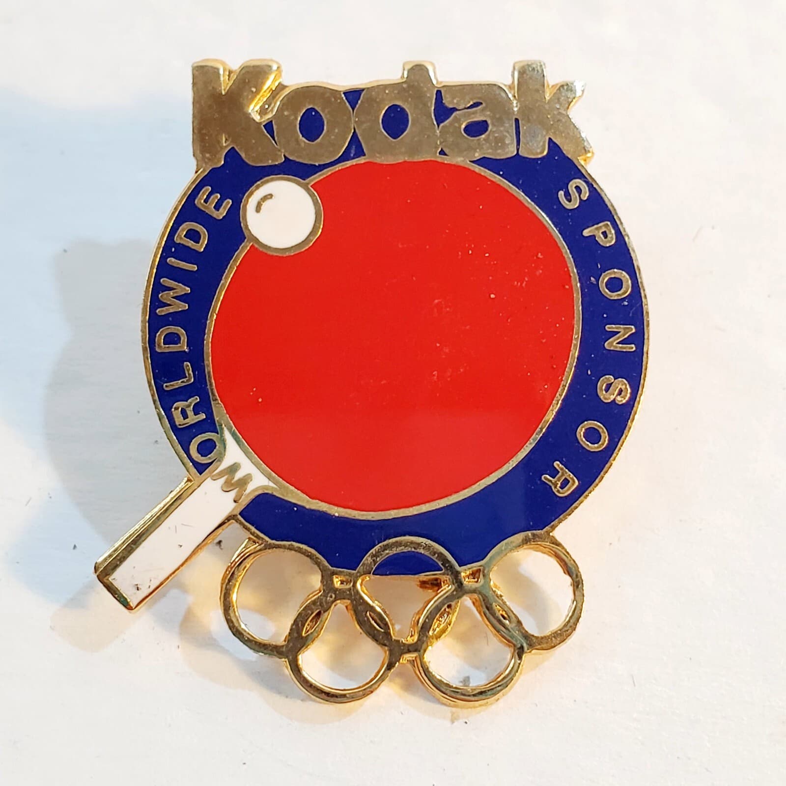 Vtg 1996 Atlanta Olympics TABLE TENNIS Kodak Worldwide Sponsor Enamel Lapel Pin