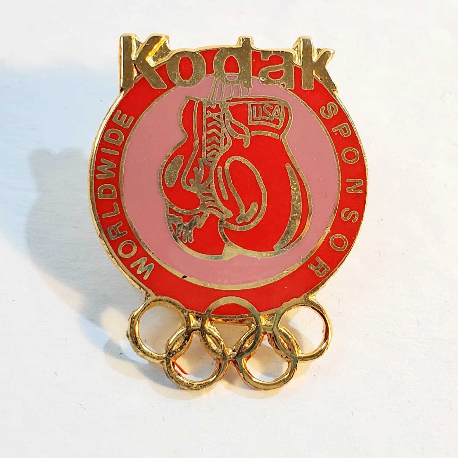 Vtg 1996 Atlanta Olympics BOXING Kodak Worldwide Sponsor Metal Enamel Lapel Pin