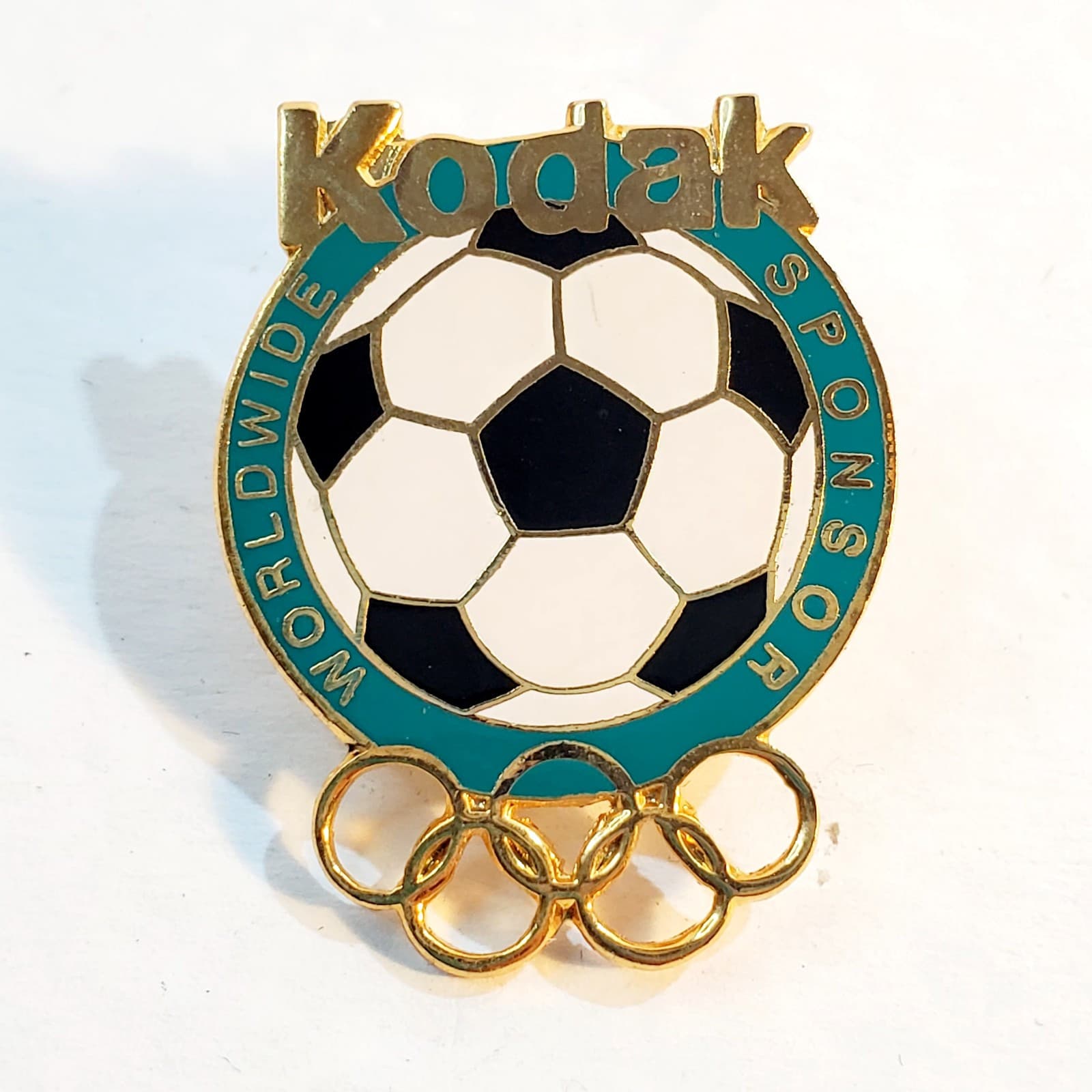 Vtg 1996 Atlanta Olympics Soccer Kodak Worldwide Sponsor Metal Enamel Lapel Pin