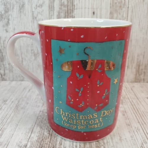 Vtg 1999 Dept 56 Santa's Clothes Coat Vest Boots Christmas Holiday Coffee Mug - Thumbnail 4
